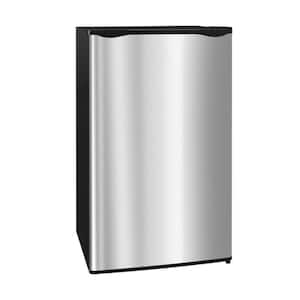 18.75 in. 3.2 cu. ft. Mini Refrigerator in Silver with Freezer, Adjustable Thermostat, Shelf and Reversible Door