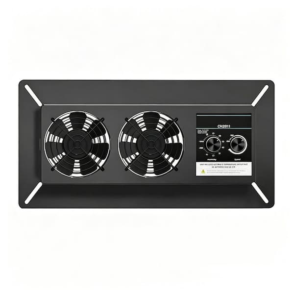 Windsor 220CFM Black Crawl Space Ventilator Fan with Temperature Humidity for Attic, Garage, Basement