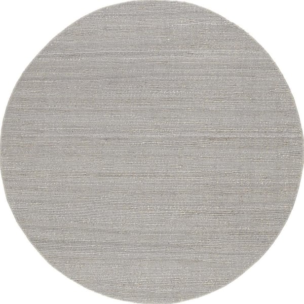 Perfect Handwoven Jute-Blend Grey 6 ft. Round Rug