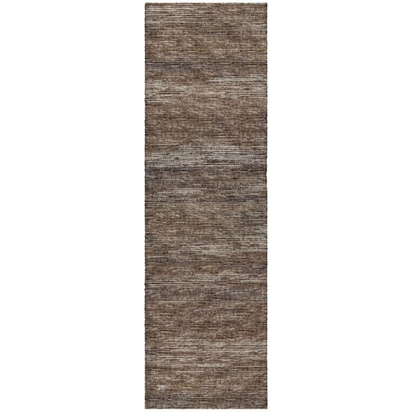 Dream Shag Premium Machine Washable Abstract ADS32 Brown 2 ft. x 7 ft. Runner Rug