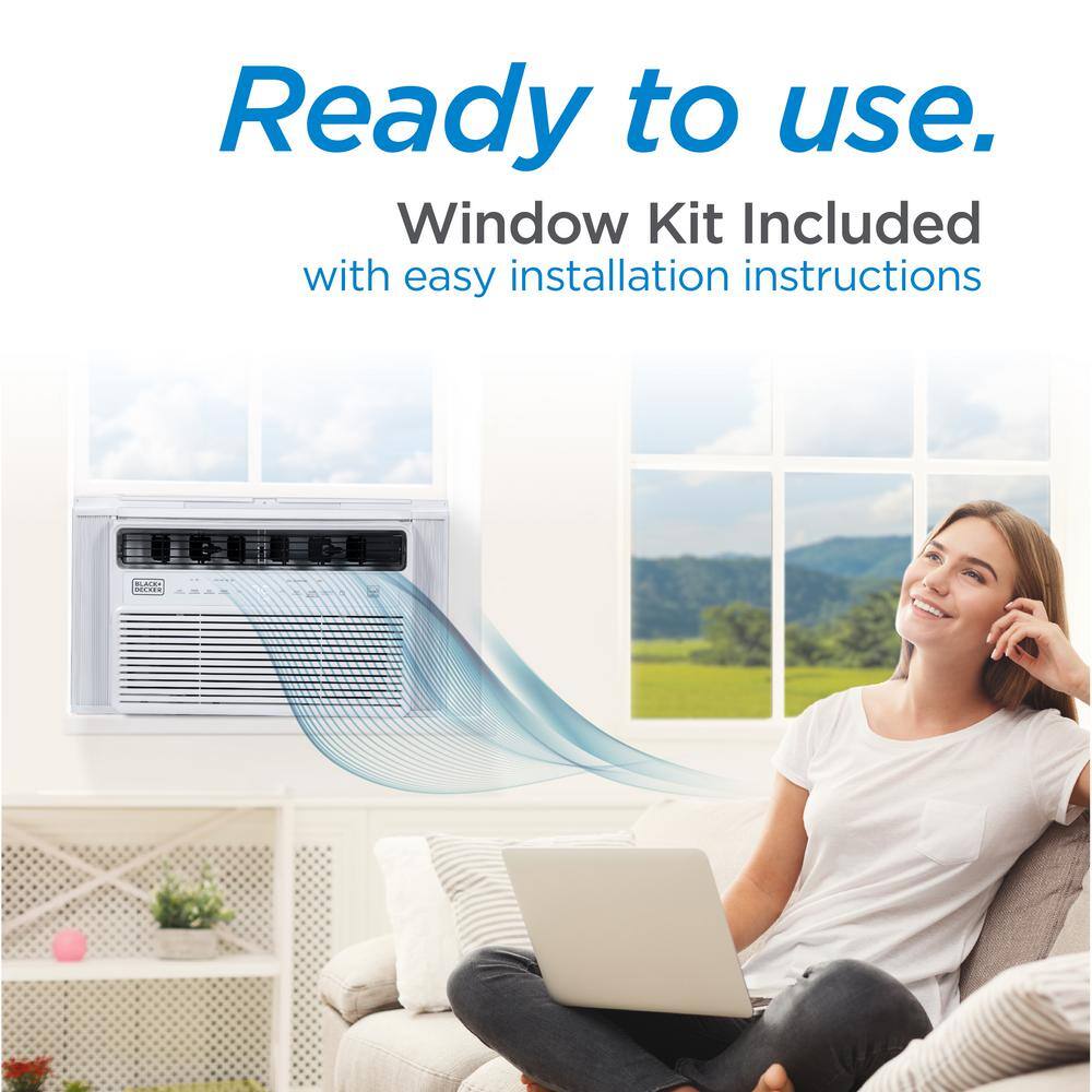 BLACK+DECKER 8,000 BTU White Inverter Window Air Conditioner with Remote