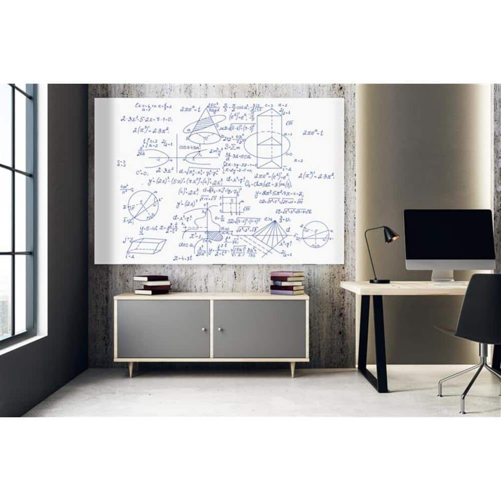 72" x 48" White Tempered Glass Magnetic Wall-Mounted Whiteboard