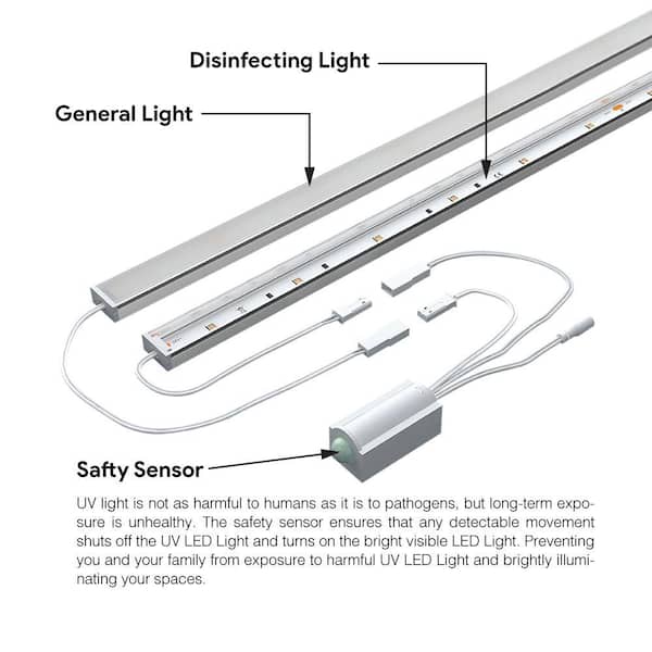 Euri Lighting 20 In Gray Hardwired Under Cabinet Light 1 Pack Euv Cbl1160 The Home Depot Gray Hardwired Under Cabinet Light, Under Cabinet Led Light Bar Hardwired