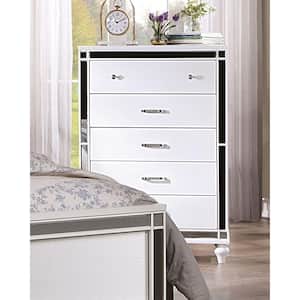 Alcorn 5-Drawer White Chest of-Drawers (52.25 in. H x 36 in. W x 18 in. D)