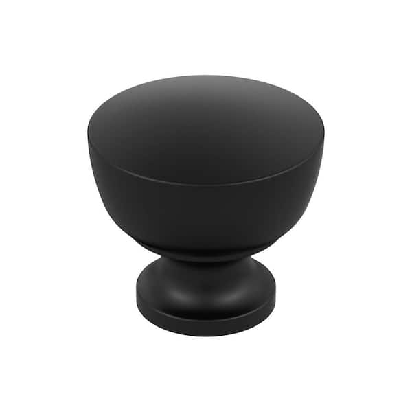 Amerock Chalice 1-1/4 in. Classic Matte Black Round Cabinet Knob