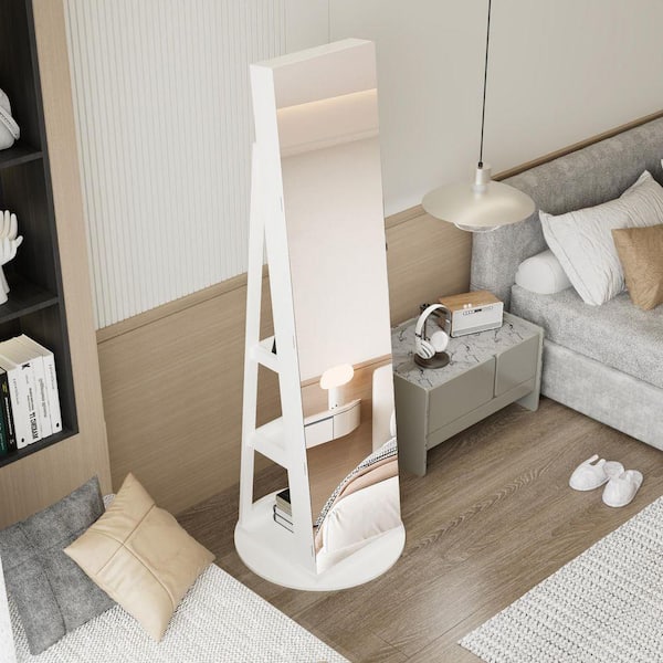 360° Rotating Standing Swivel Jewelry Armoire Organizer with Full