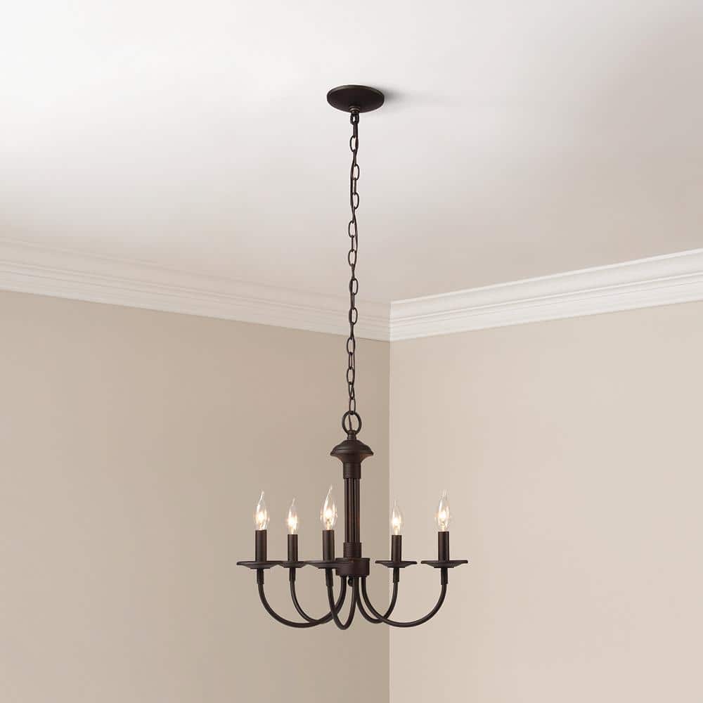 Oil Rubbed Bronze 5-Light Candle Chandelier