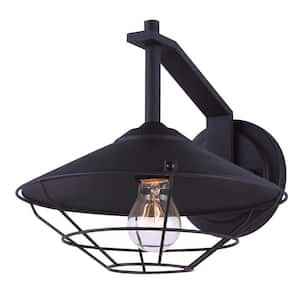Briggs Black Outdoor Hardwired Wall Sconce with No Bulb Included