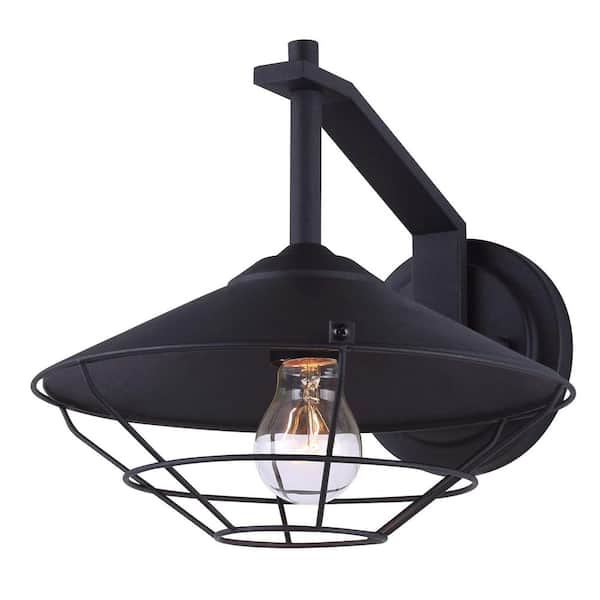 CANARM Briggs Black Outdoor Hardwired Wall Sconce with No Bulb Included