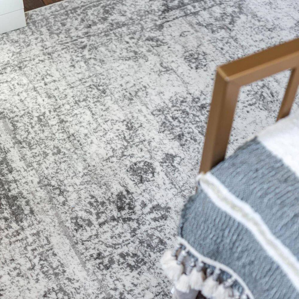 Casino Sofia Chic Gray Rectangular Indoor Rug - 8' x 10'
