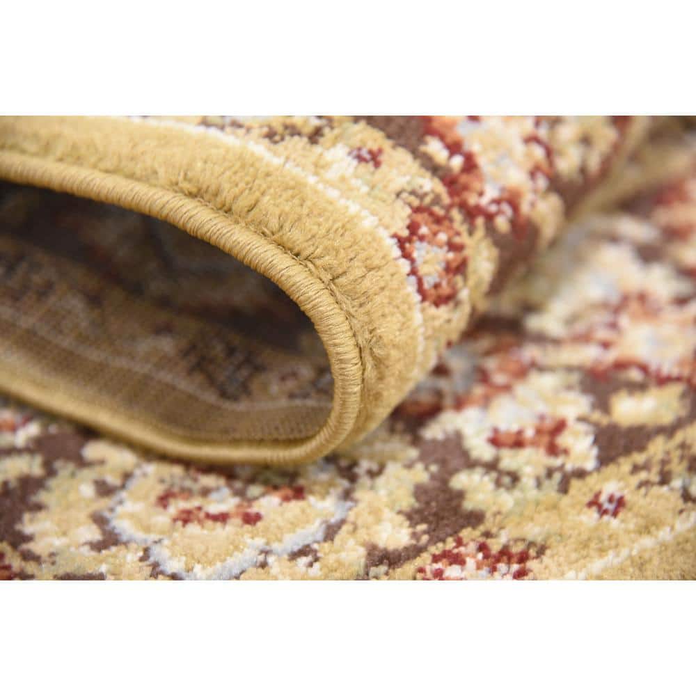 Aditi Collection 4' Square Tan Synthetic Rug