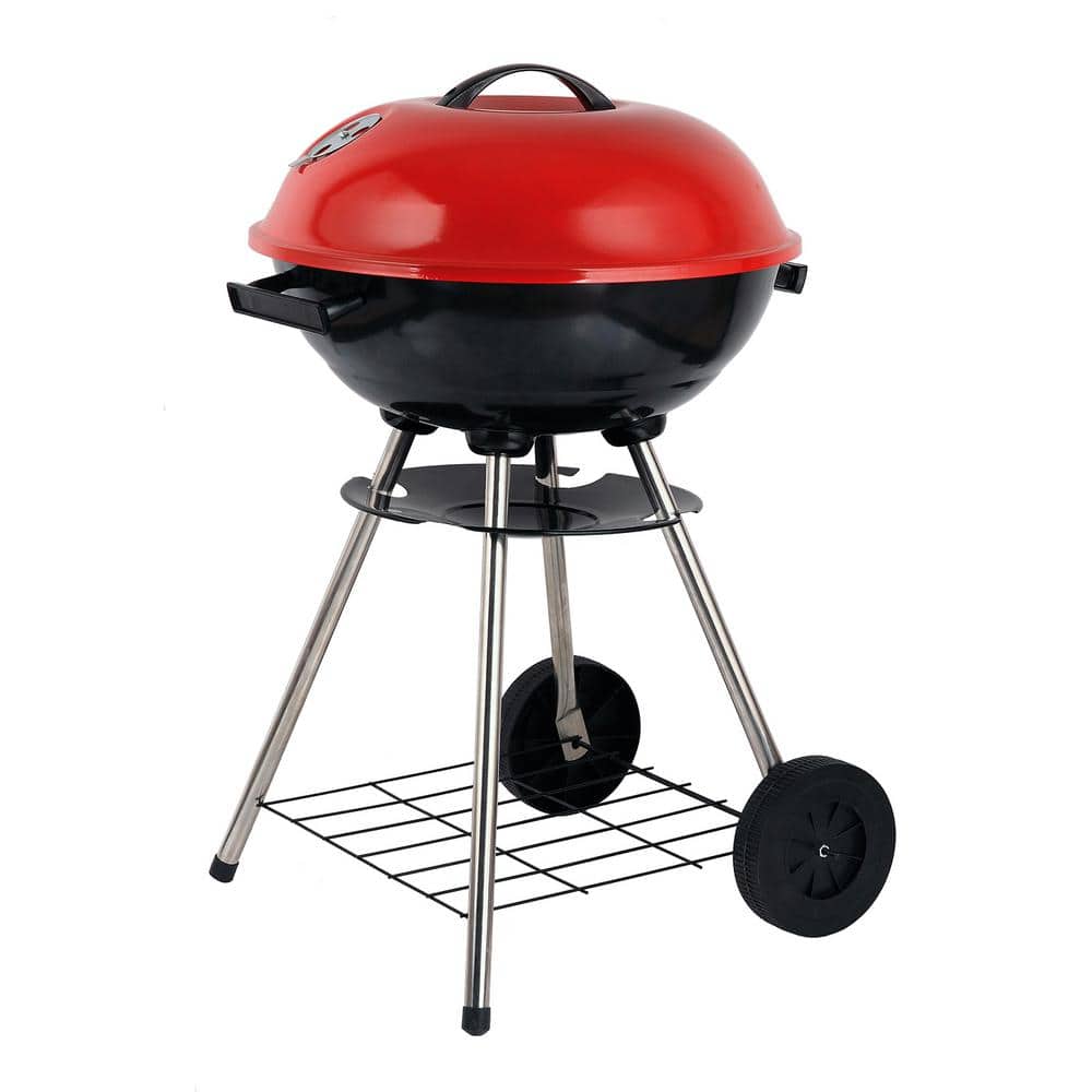 PRIVATE BRAND UNBRANDED 14 in. Portable Charcoal Grill in Red CBT1702HDR -  The Home Depot