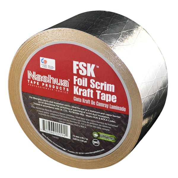 Reinforced Aluminum Foil/Scrim/Kraft Jacketing Insulate Tape 2" X 50 Yds T.R.U 