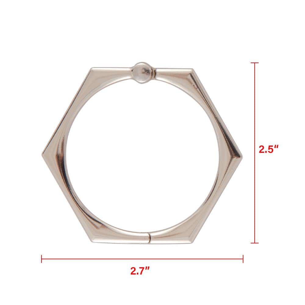 Brushed Nickel Hexagonal Shower Curtain Hooks Set of 12