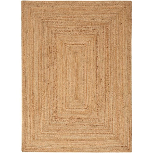 Nourison Natural Jute Natural 5 ft. x 7 ft. Solid Contemporary Area Rug