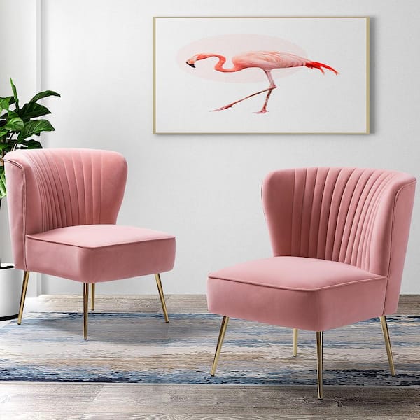 blush pink chair gold legs