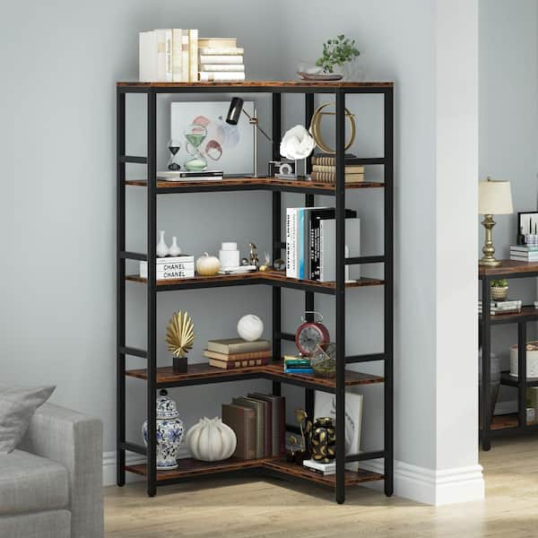 Tribesigns 5-Shelf Corner Bookshelf, Large Modern Corner Bookcase, 5-Tier  Tall Corner Shelf Storage Display Rack with Metal Frame for Living Room  Home