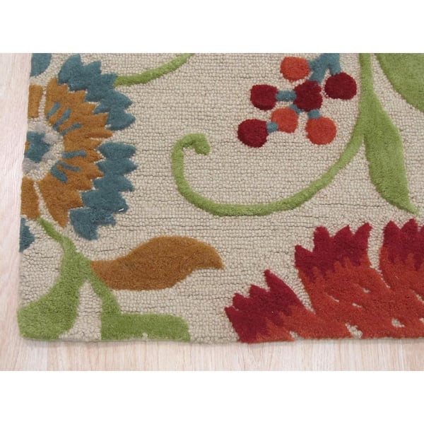 Spring Garden 8 ft. x 10 ft. Ivory Transitional Area Rug