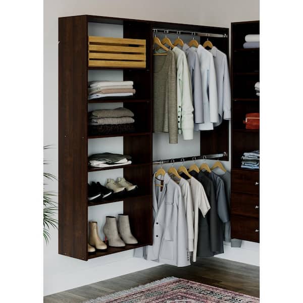 Essential 36 in. W - 60 in. W Espresso Wood Closet System