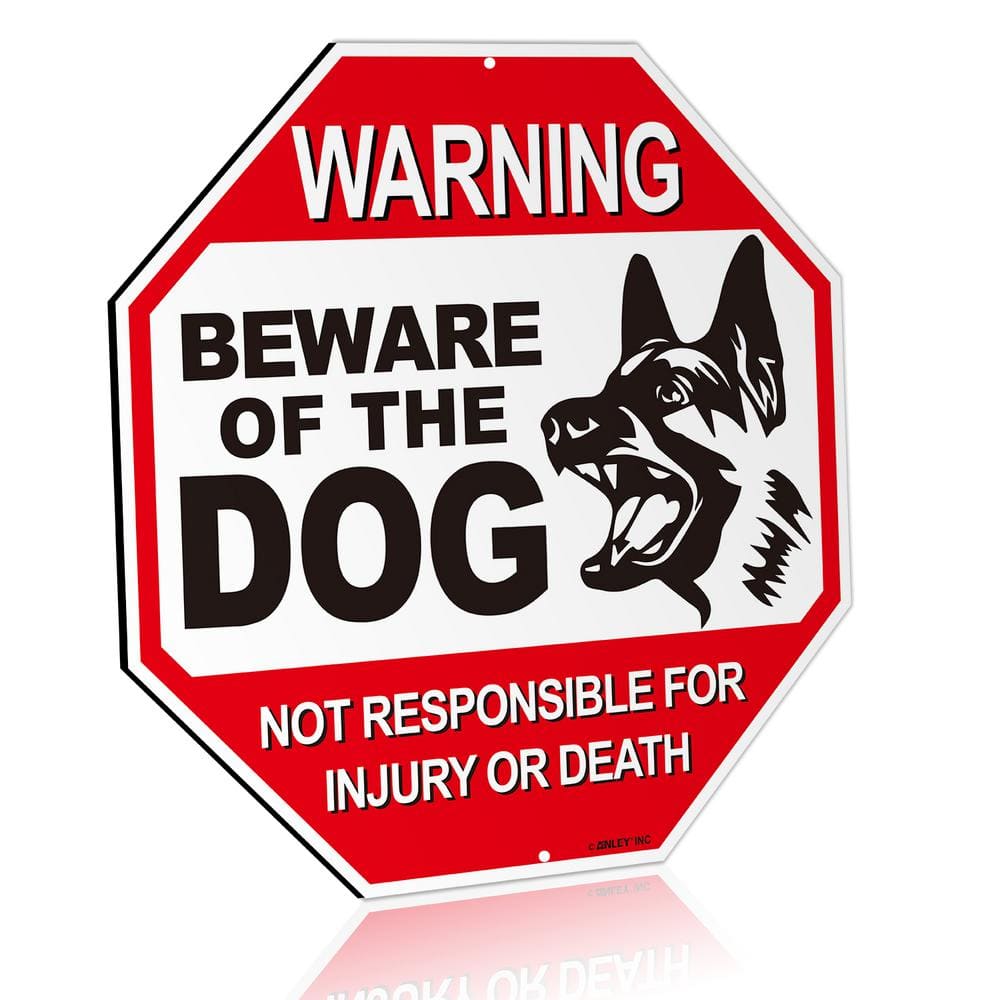 Beware of the Dog, No Responsible for Injury or Death Aluminum Warning Dog Sign