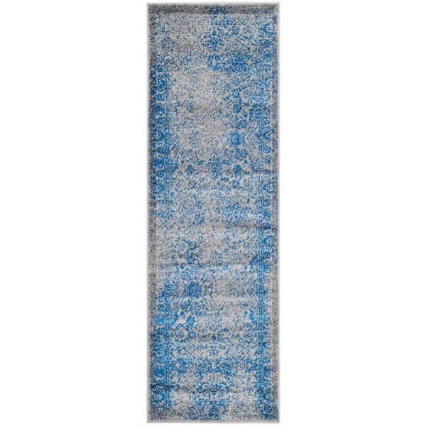 SAFAVIEH Adirondack Grey/Blue 3 ft. x 6 ft. Border Runner Rug