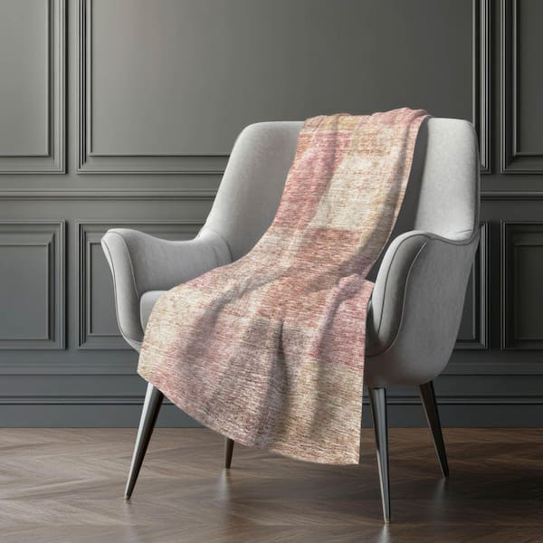 Premium Machine Washable ASB664 Blush 50 in. x 70 in. Sherpa Throw Blanket