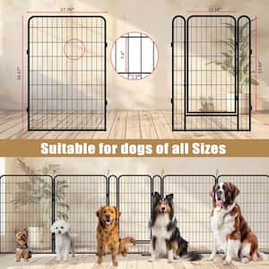 54 in. L x 27 in. W x 39 in. H 6 Panels Metal Pet Playpen With Door Dog Fence Playground Puppy Guard For Outdoor, Indoor