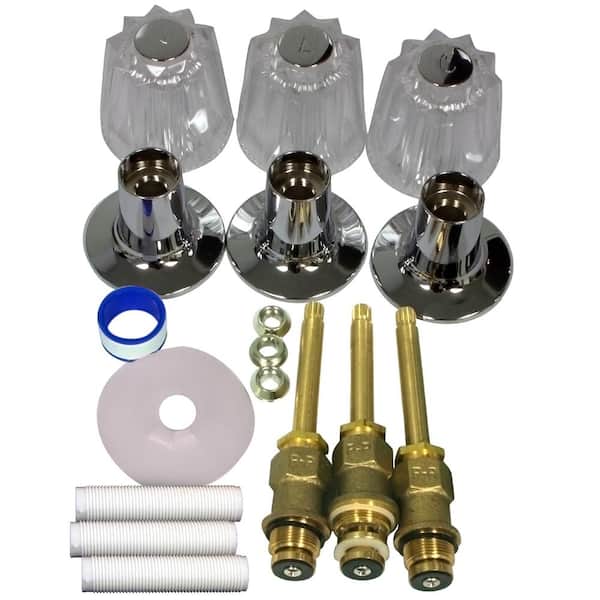 Pfister S10-220 Windsor 3-Handle Valve Rebuild Kit with Acrylic Handles for Tub and Shower Faucets