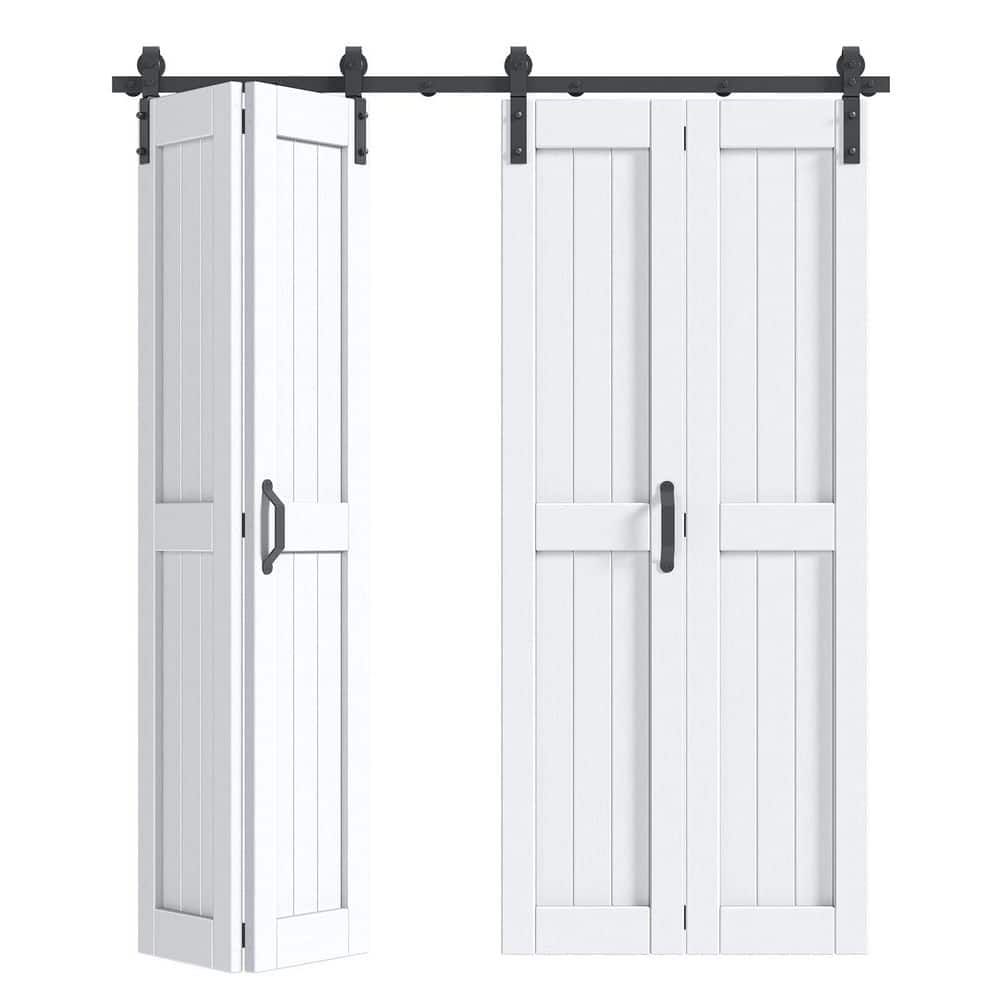 96 in. x 84 in. Paneled White Finished Solid Core MDF Wood Composite Bi-fold Door with Hardware price history on PriceWatchPro