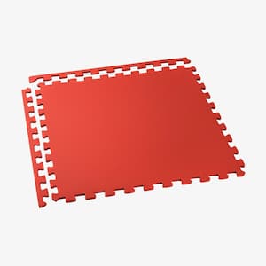 Red 24 in. W x 24 in. L x 3/8 in. Thick Multipurpose EVA Foam Exercise/Gym Tiles (6 Tiles/Pack) (24 sq. ft.)