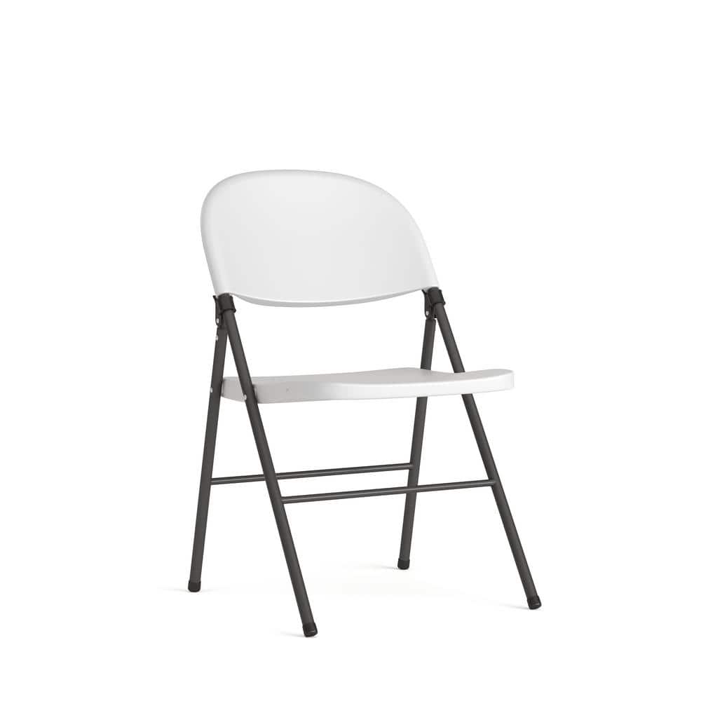 Flash Furniture HERCULES Sedia Pieghevole In Resina Bianca – Portata 453 Kg, Seduta A Doghe Per Esterno/Interno
