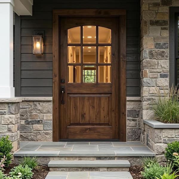 Krosswood Doors 36 in. x 80 in. Rustic Knotty Alder Arch Top 9
