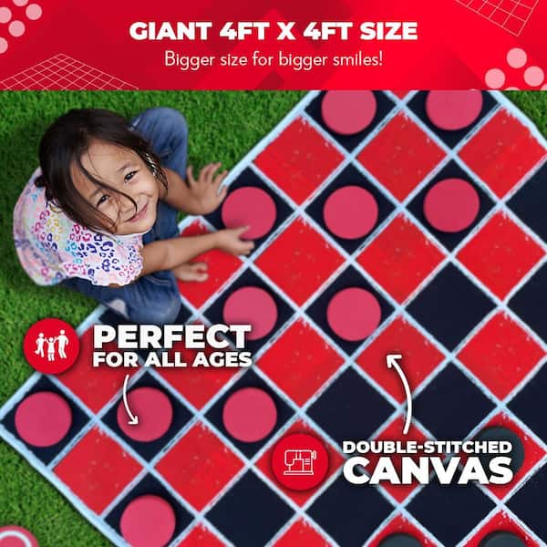 The Complete Checkers Vol.Ⅱ SWOOC 2-in-1 Vintage Giant Checkers and Tic Tac Toe Game With Mat