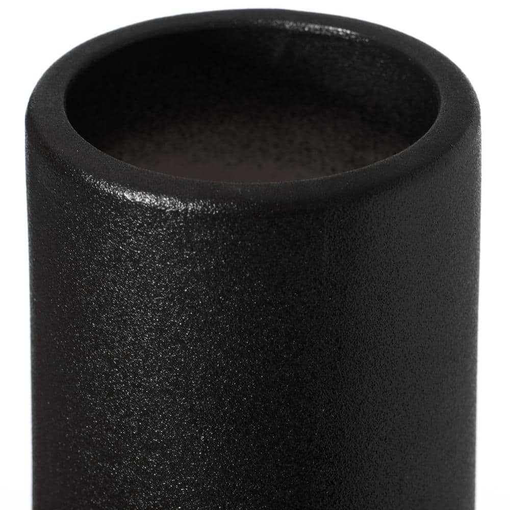 Elegant Cylinder Ceramic Table Vase in Black with Decorative Rope