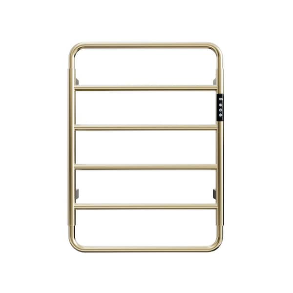 5-Bar Stainless Steel Electric Towel Warmer in Gold, Wall Mounted Towel Warmer, Electric Heated Towel Rack for Bathroom