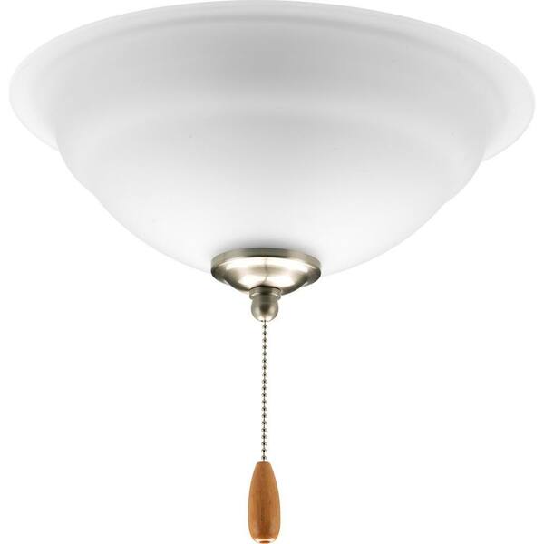 Progress Lighting Torino Collection 3-Light Brushed Nickel Ceiling Fan Light