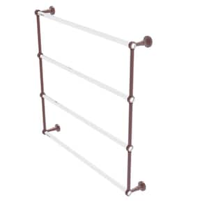 Pacific Beach 4-Tier 36 in. Ladder Towel Bar with Groovy Accents in Antique Copper