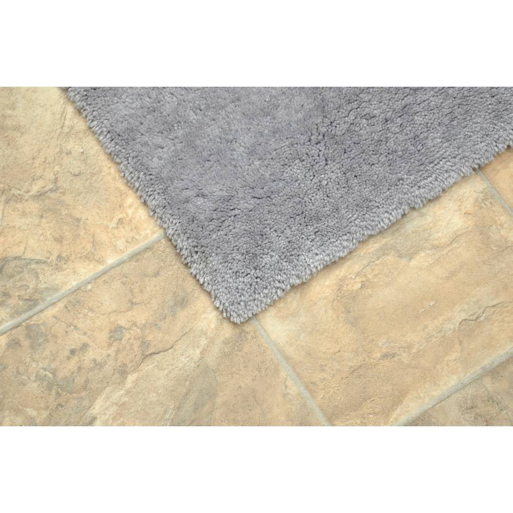 Light Gray Plush Micro Polyester Shag Area Rug, 5' x 8'