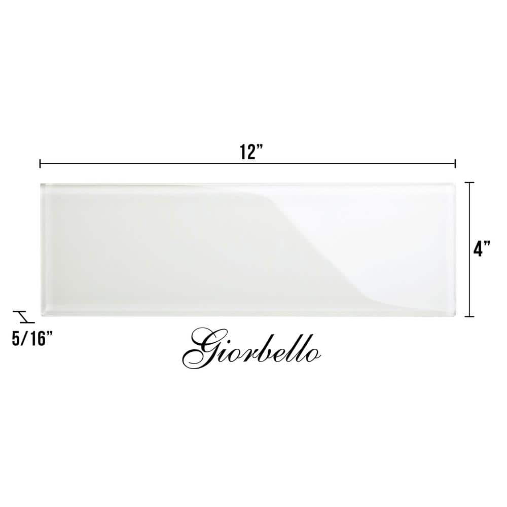 Alabaster Glass Subway 4" x 12" Wall Tile
