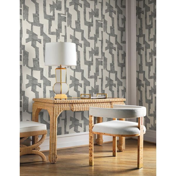 Tribe Black and Taupe Premium Peel and Stick Wallpaper
