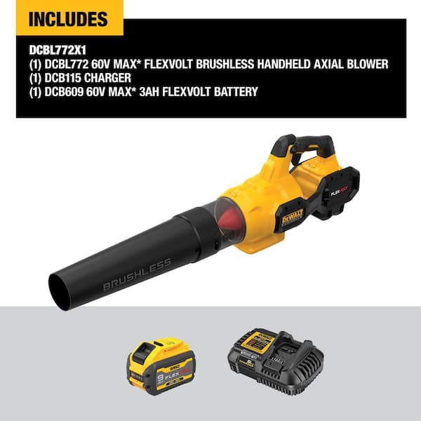 DEWALT 125 MPH 600 CFM FLEXVOLT 60V MAX Lithium-Ion Cordless Axial Blower with (1) 3.0Ah Battery and Charger Included