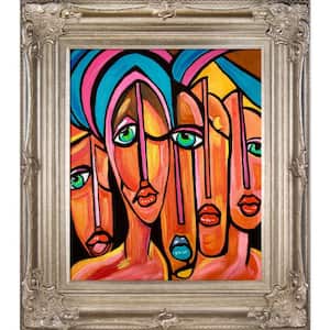 "Picasso by Nora, Four Eyes Reproduction with Renaissance Champagne" by Nora Shepley FramedOil Painting 30 in. x 34 in.