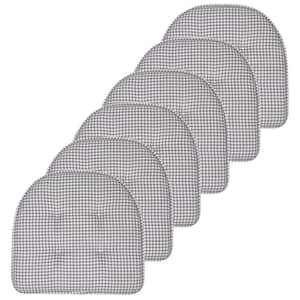 Gray, Houndstooth Stitch Memory Foam U-Shaped 16 in. x 16 in. Non-Slip Indoor/Outdoor Chair Seat Cushion(12-Pack)