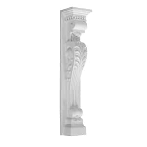 8-1/8 in. x 41-1/2 in. x 7-1/4 in. Primed Polyurethane Decorative Large Acanthus Base Corbel