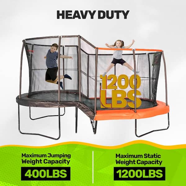 JUMPKING 10 ft. x 17 ft. Oval Multi Level Heavy Duty Trampoline