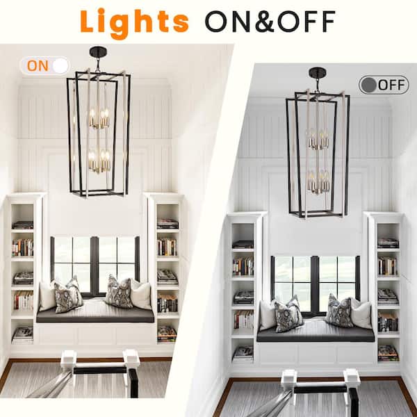 Magic Home 8-Light Modern Chandelier Semi Flush Mount Ceiling