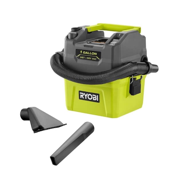 RYOBI ONE+ 18V Cordless 1 Gal. Wet/Dry Vacuum (Tool Only) with 1-1/4 in. Crevice Tool and Utility Nozzle