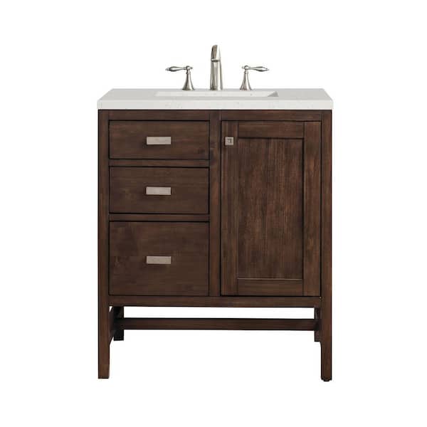 James Martin Vanities Addison 30.0 in. W x 23.5 in. D x 35.5 in. H Single Single Bathroom Vanity Mid-Century Acacia and Lime Delight Top