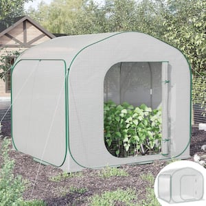 7 ft. x 7 ft. x 6 ft. Portable Walk in DIY Greenhouse, Pop-up Setup, Outdoor Garden Hot House with Zipper Door