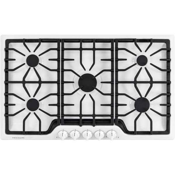 FRIGIDAIRE 36 in. Gas Cooktop in White with 5 Burners
